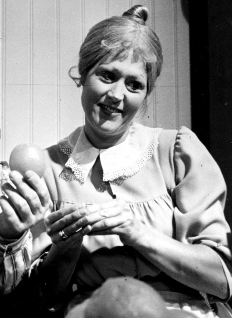 Birgitta Andersson i ”Gumman som blev liten som en tesked” 1967. Foto: SVT